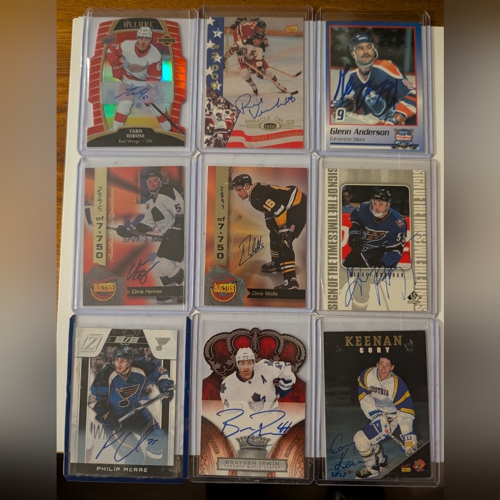 Hockey Card Lot- Autographs, Jersey Patches, Rookies, Serial Numbers 19 Cards